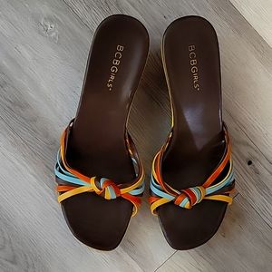 Pre loved Bcbg brown wedge sandals